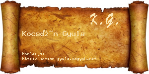 Kocsán Gyula névjegykártya